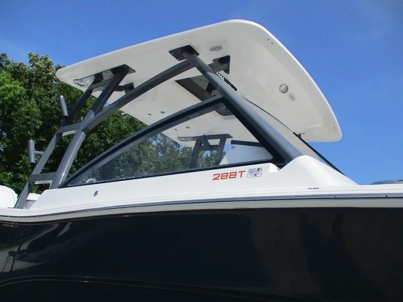 Slide: The Image of 2025 Sea Fox 288 Traveler boat with sleek design and sturdy T-top. - 6