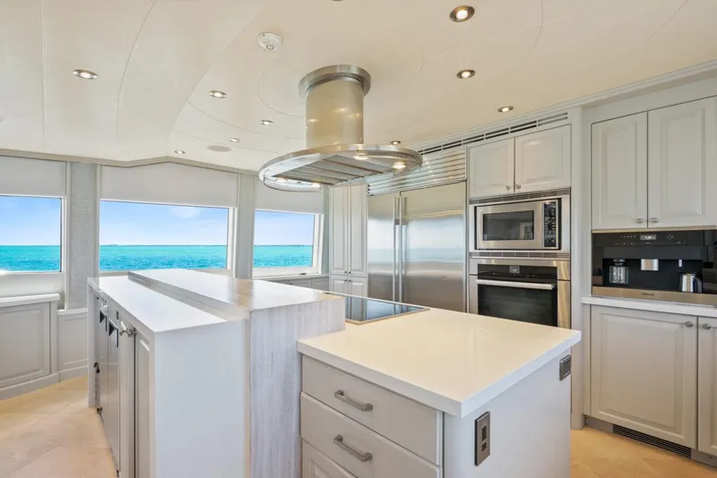 Slide: The Image of Luxurious kitchen interior on 2004 Crescent Raised Pilothouse yacht with ocean view. - 15