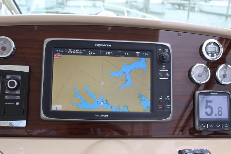 Slide: The Image of Dashboard of a 2016 Formula 37 PC boat with Raymarine navigation display. - 22