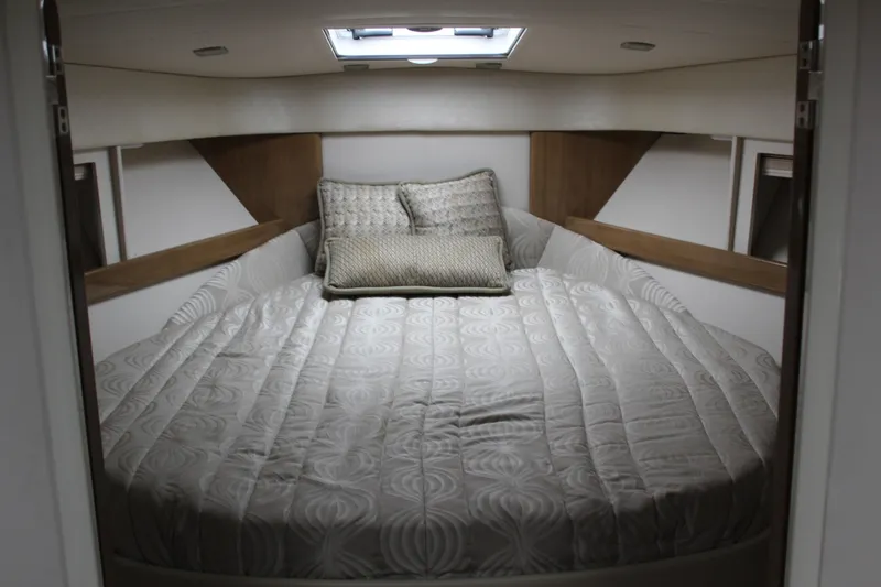 Slide: The Image of Luxurious cabin interior of 2016 Formula 37 PC yacht with plush bedding. - 27