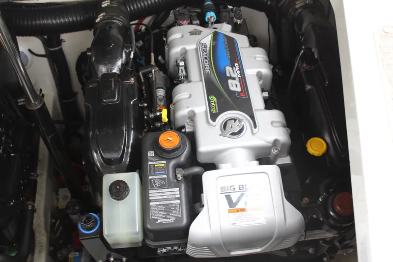 Slide: The Image of 2016 Formula 37 PC engine compartment featuring a powerful 8.2L MerCruiser engine. - 47