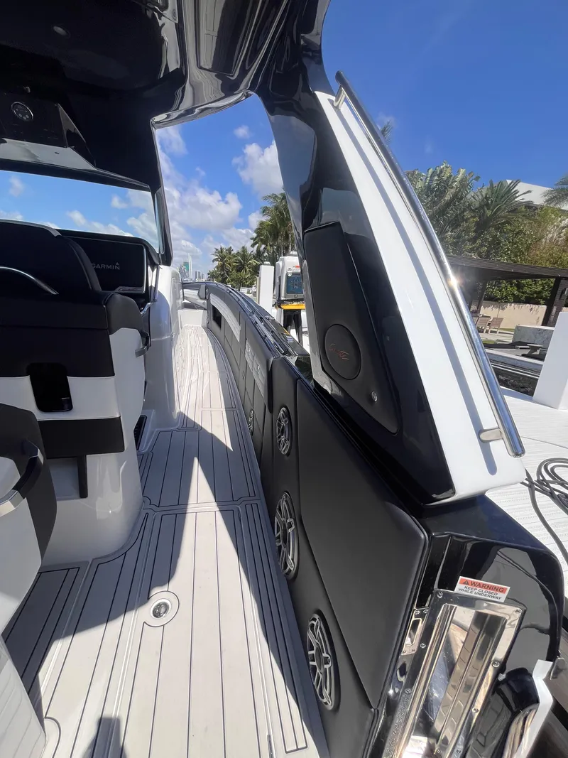 Slide: The Image of 2024 Cigarette 42 Auroris luxury boat interior with sleek design and modern features. - 10