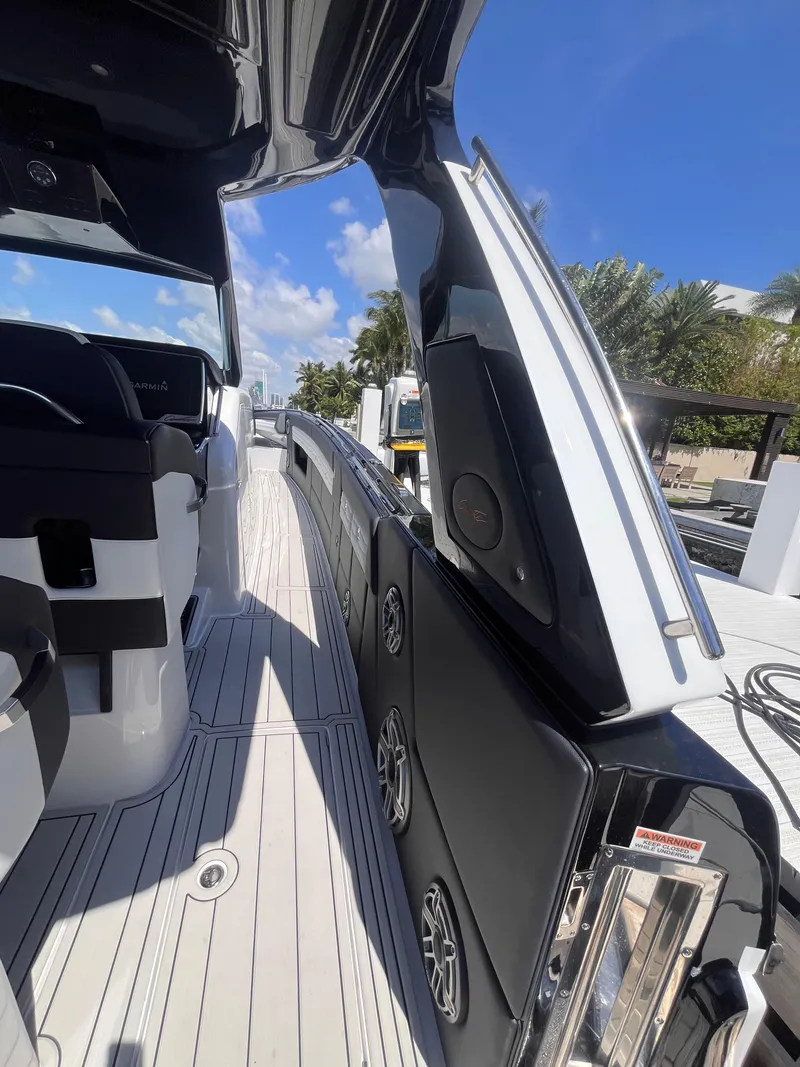 Slide: The Image of 2024 Cigarette 42 Auroris luxury boat interior with sleek design and modern features. - 11