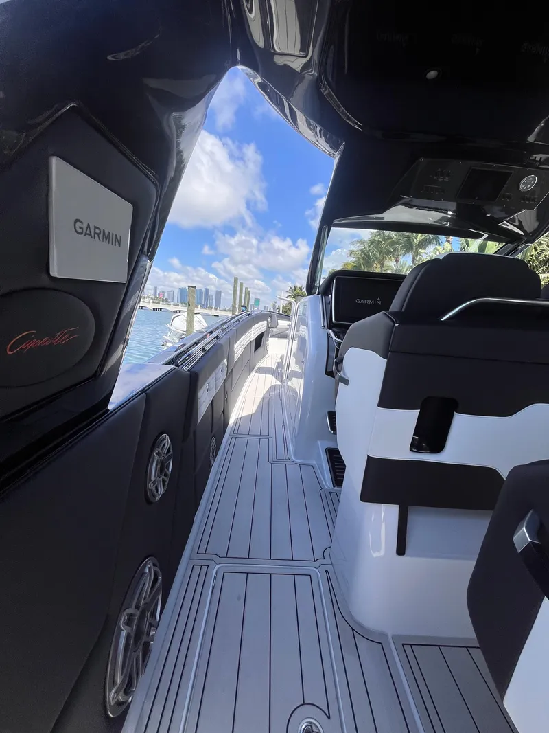 Slide: The Image of 2024 Cigarette 42 Auroris boat interior with sleek design and modern navigation system. - 12