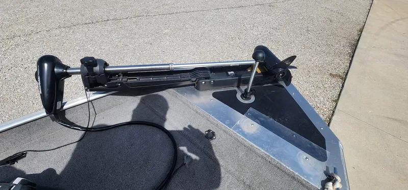 Slide: The Image of 2008 Tracker Pro Team 170 TX boat with trolling motor on deck. - 7