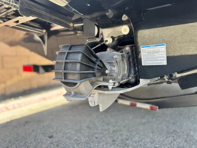 Slide: The Image of Yamaha Boats AR190 2018 jet propulsion system close-up on a trailer. - 8