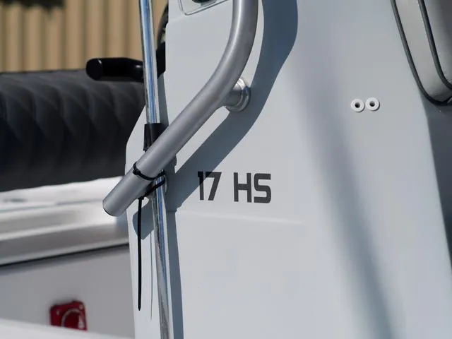 Slide: The Image of Close-up of ALK2 17HS boat model, 2025, featuring sleek design and handlebar. - 10