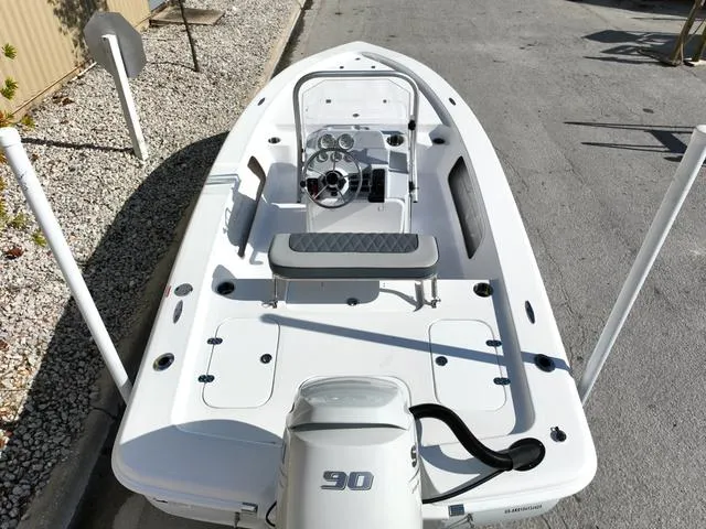 Slide: The Image of Modern ALK2 17HS boat, 2025 model, featuring a sleek design and 90 horsepower engine. - 24