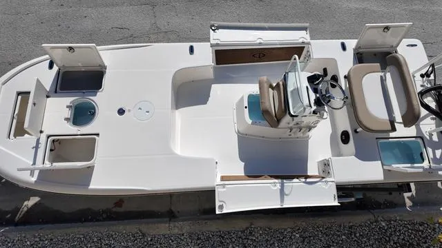 Slide: The Image of 2025 Spyder Boats FX19 Vapor, top view, showcasing deck layout and seating arrangement. - 26