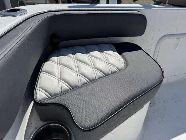 Slide: The Image of Luxurious boat seating with quilted design, featuring cup holder, ALK2 22CRS model, 2025. - 4