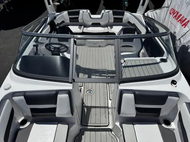 Slide: The Image of 2021 Yamaha Boats 195S interior with sleek seating and modern design. - 5