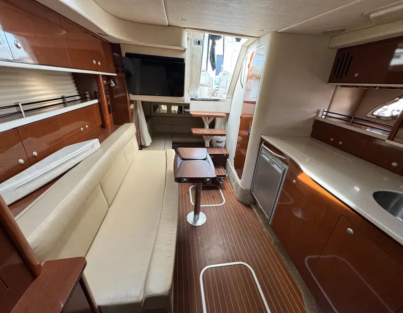 Slide: The Image of Luxurious interior of 2008 Sea Ray 330 Sundancer yacht with modern amenities and elegant design. - 4