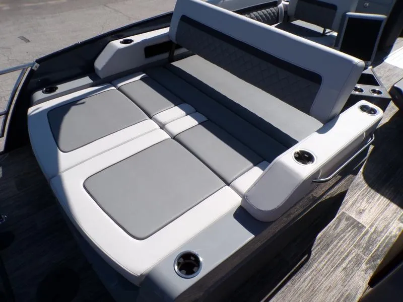 Slide: The Image of Luxurious seating on 2025 Godfrey AquaPatio 255 SFL iMPACT pontoon boat. - 11