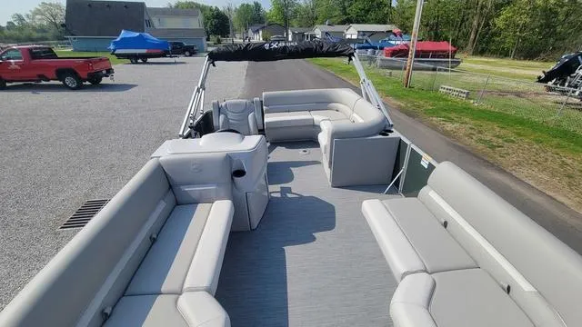 Slide: The Image of 2025 Godfrey Pontoons Xperience 1886 CX with spacious seating and modern design. - 7