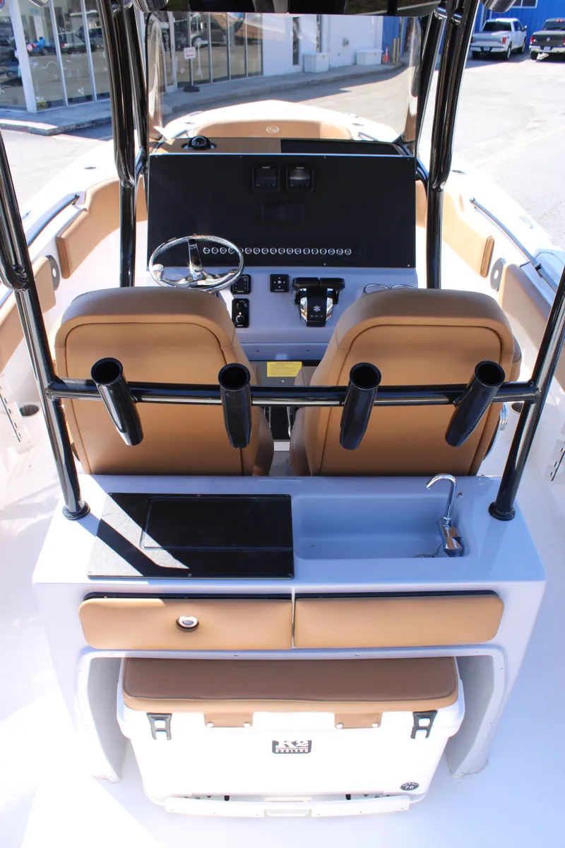 Slide: The Image of Compact marine toilet in 2025 Key West 263 FS boat cabin. - 12