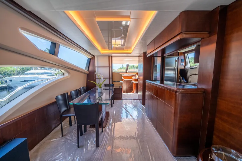 Slide: The Image of Luxurious interior of 2010 Azimut 75 Fly yacht with elegant dining area and modern design. - 26