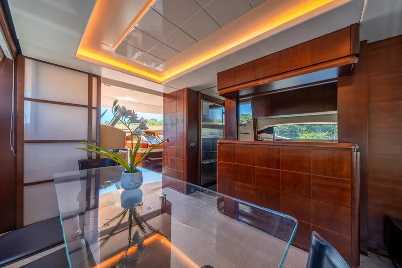 Slide: The Image of Luxurious interior of 2010 Azimut 75 Fly yacht with modern design and elegant lighting. - 27