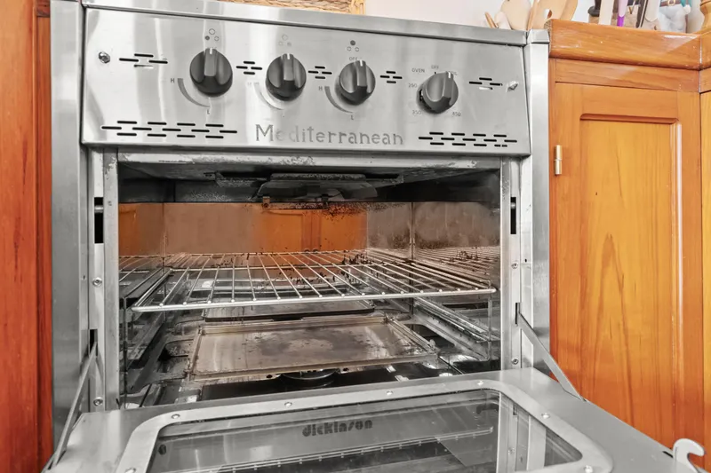 Slide: The Image of Stainless steel oven in 1996 Kadey-Krogen 48 Whaleback yacht kitchen. - 33