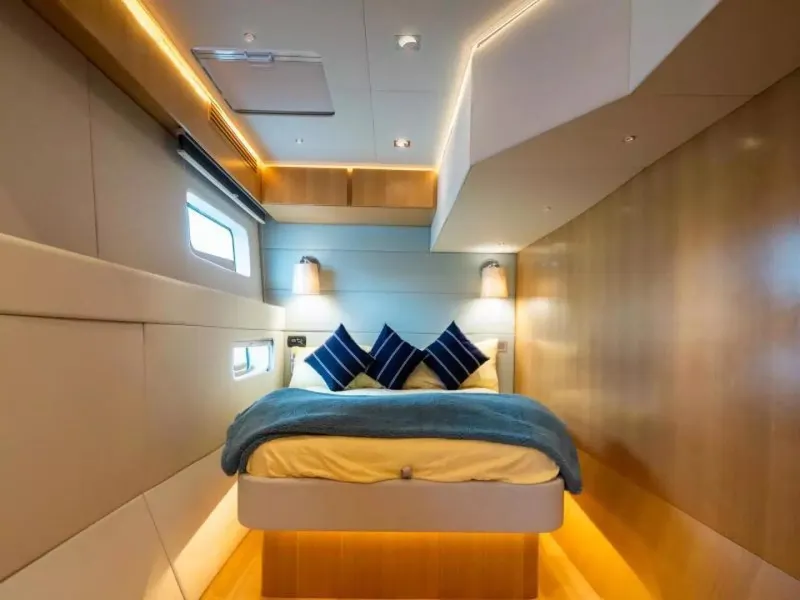 Slide: The Image of Luxurious cabin interior of 2026 McConaghy MC63P Tourer yacht with modern design. - 16