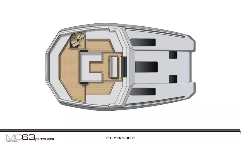Slide: The Image of Top view of 2026 McConaghy MC63P Tourer flybridge design layout. - 29