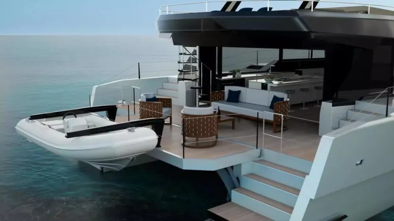 Slide: The Image of Luxurious 2026 McConaghy MC63P Tourer yacht with elegant deck and modern interior design. - 5
