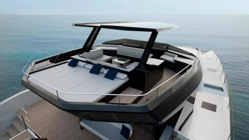 Slide: The Image of Luxurious 2026 McConaghy MC63P Tourer yacht with spacious deck and modern design. - 6