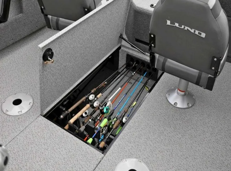 Slide: The Image of 2026 Lund 1875 Fisherman boat with rod storage compartment and seating. - 6