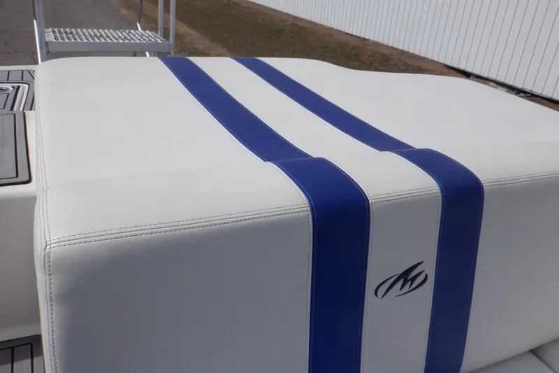 Slide: The Image of Engine compartment of a 2014 Monterey 196MS boat, showcasing interior details. - 47