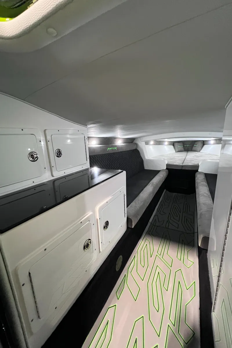 Slide: The Image of 2025 Velocity Raptor interior cabin with modern design and sleek storage compartments. - 10