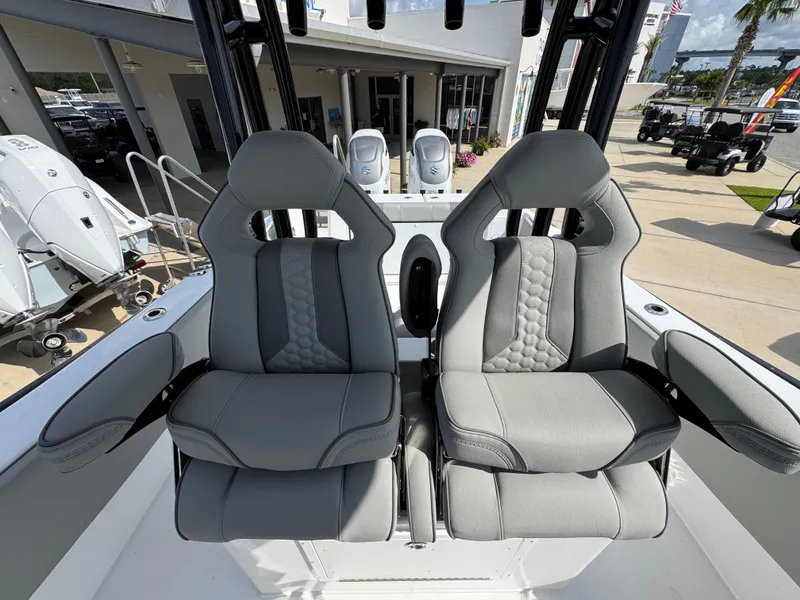 Slide: The Image of 2025 Cape Horn 32 XS boat seats, featuring modern design and comfortable upholstery. - 24
