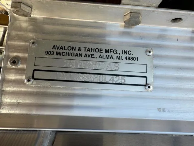 Slide: The Image of Metal identification plate for 2025 Tahoe Cascade 2385 Versatile Rear Lounger by Avalon & Tahoe Mfg. - 24