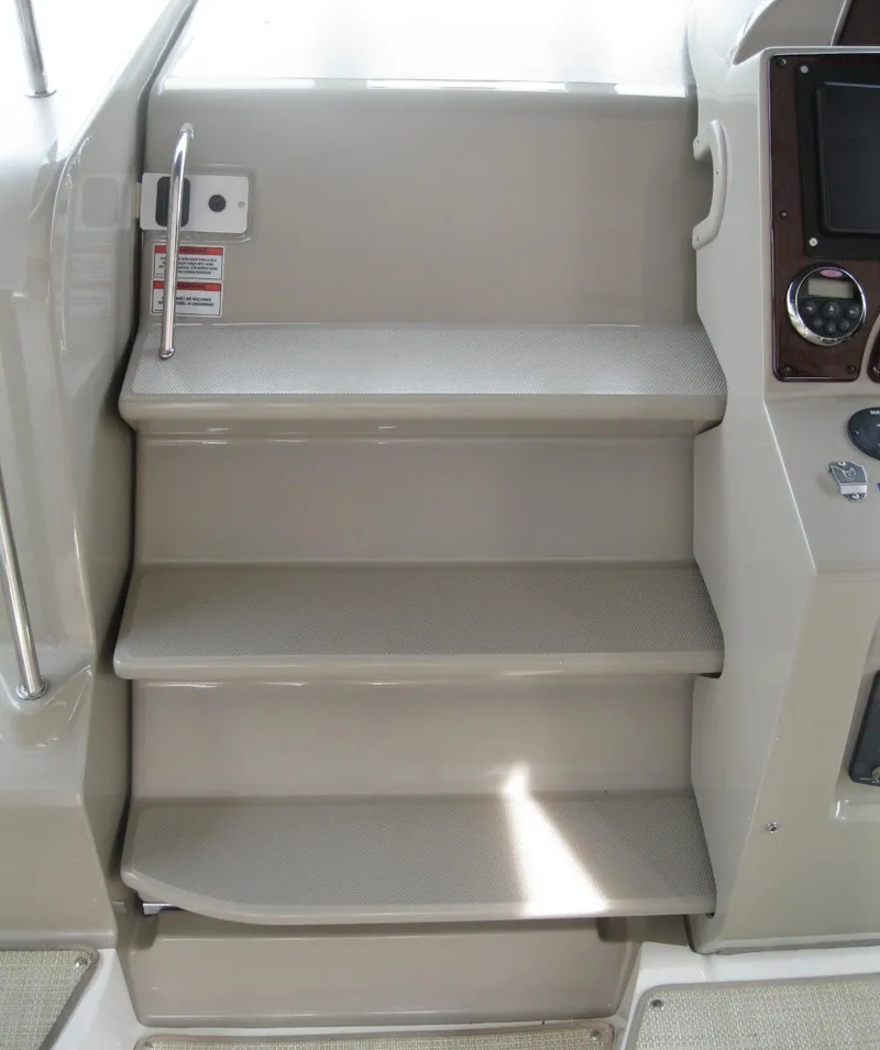 Slide: The Image of Steps on a 2008 Sea Ray 330 Sundancer boat, featuring a sleek, modern design. - 28