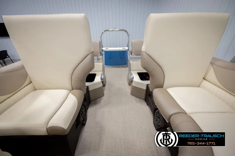 Slide: The Image of Luxurious interior of 2025 Avalon LSZ QLS boat with plush seating and modern design. - 30