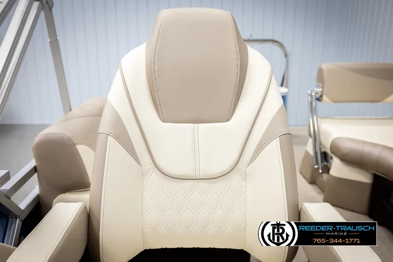 Slide: The Image of Luxurious seating of 2025 Avalon LSZ QLS boat, featuring beige and cream upholstery. - 42