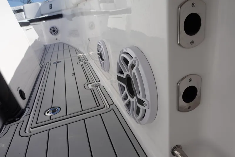 Slide: The Image of 2025 Sea Fox 328 Commander boat bathroom interior with toilet and sink. - 21
