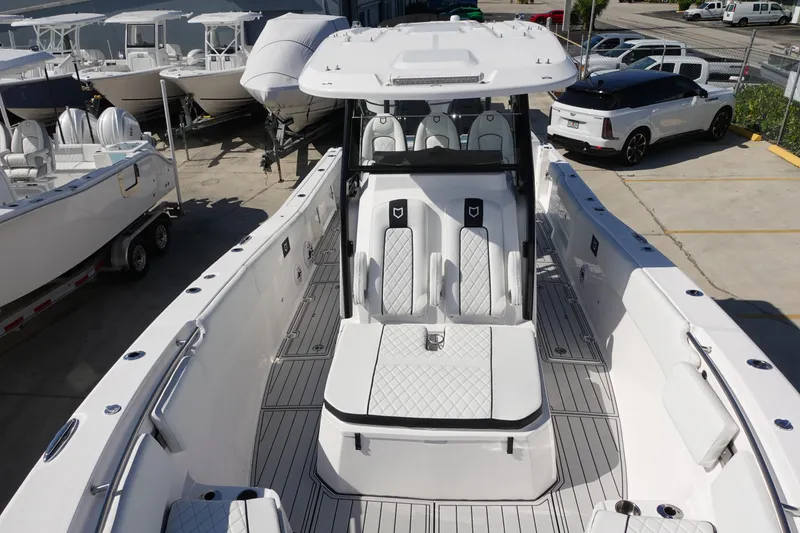 Slide: The Image of Sea Fox 328 Commander 2025 logo on boat exterior. - 30