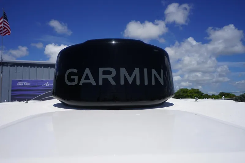 Slide: The Image of 2025 Sea Fox 328 Commander boat interior view at marina dock. - 43