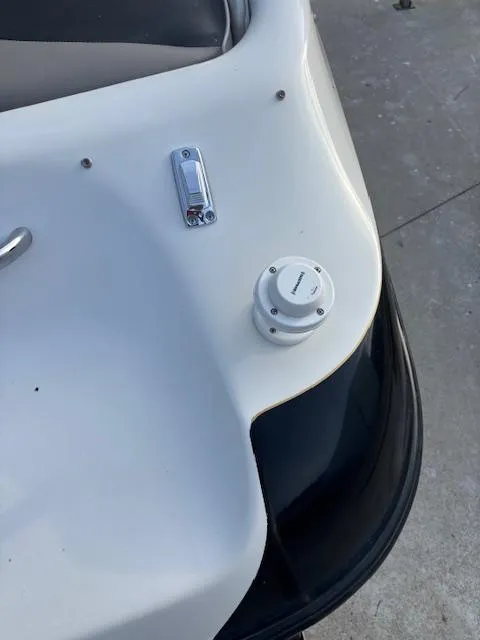 Slide: The Image of 1999 Crownline 202 boat detail showing deck fittings and hardware. - 8