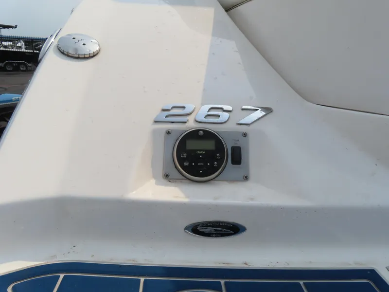 Slide: The Image of 2012 Chaparral 267 SSX boat dashboard with model number and gauge. - 9