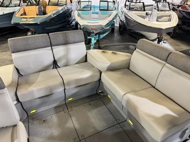 Slide: The Image of 2023 Sea-Doo Switch® Sport Compact-170 hp interior with comfortable seating and cup holders. - 12