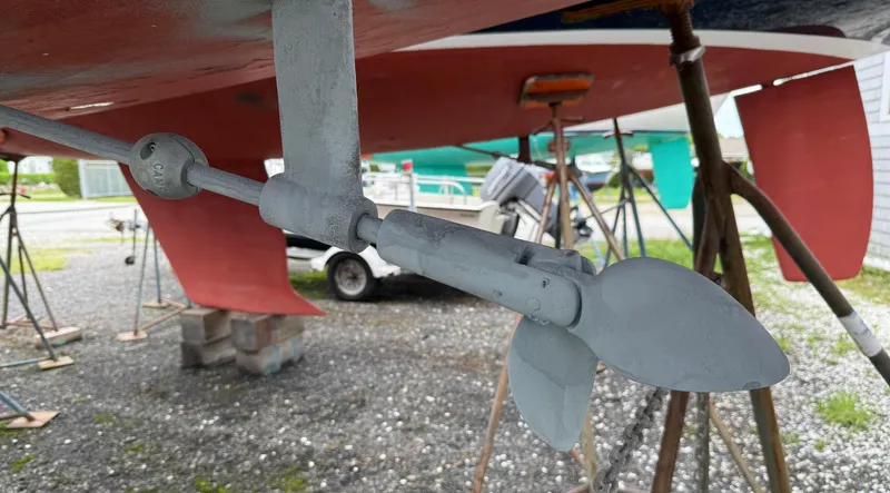 Slide: The Image of Propeller of a 1997 Alerion Express 28 sailboat on a stand. - 7