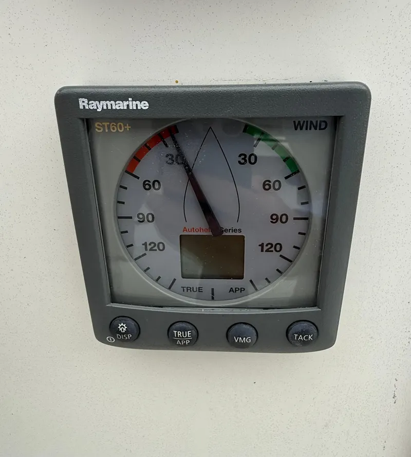 Slide: The Image of Raymarine ST60+ wind gauge on 1997 Alerion Express 28 sailboat. - 9