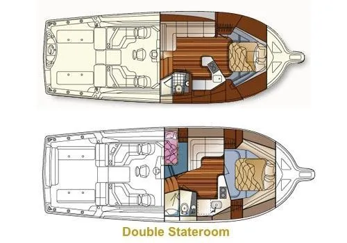 Slide: The Image of Standard and optional double stateroom configurations. - 52