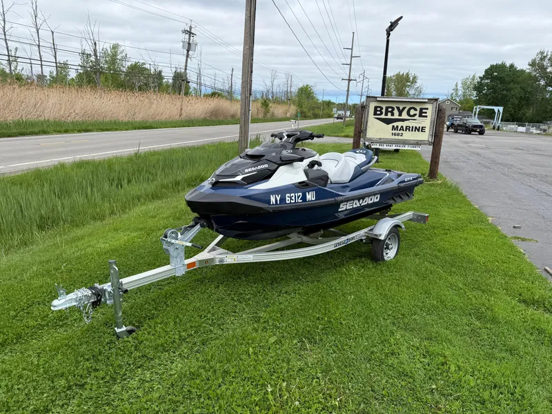 Slide: The Image of 2024 Sea-Doo GTX Limited 300 Blue Abyss on trailer at Bryce Marine. - 3