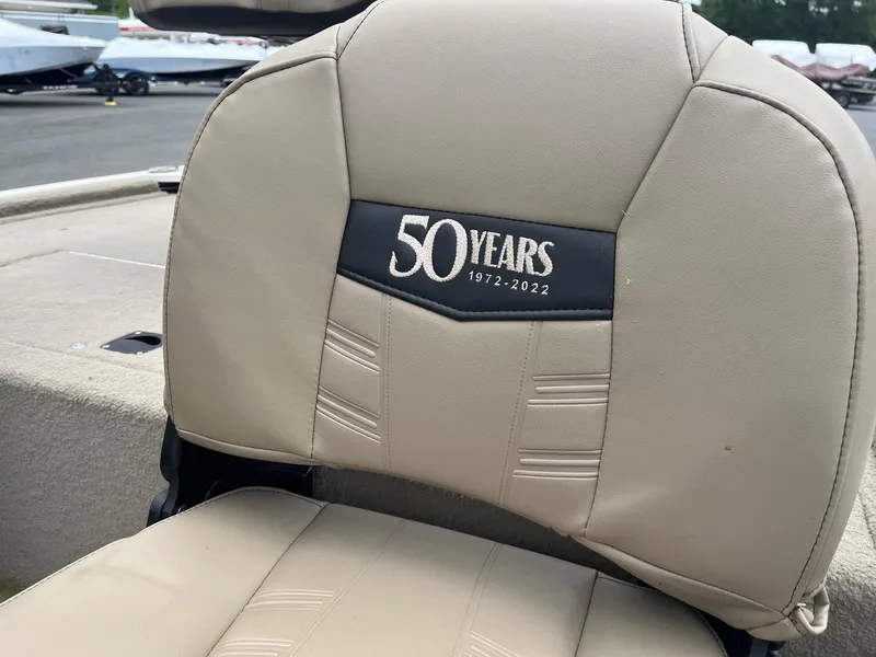 Slide: The Image of 2022 Tracker Bass Tracker Classic XL seat with "50 Years 1972-2022" logo. - 10