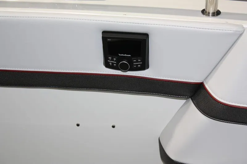 Slide: The Image of 2023 Formula 380 Super Sport Crossover OB interior with audio control panel. - 40
