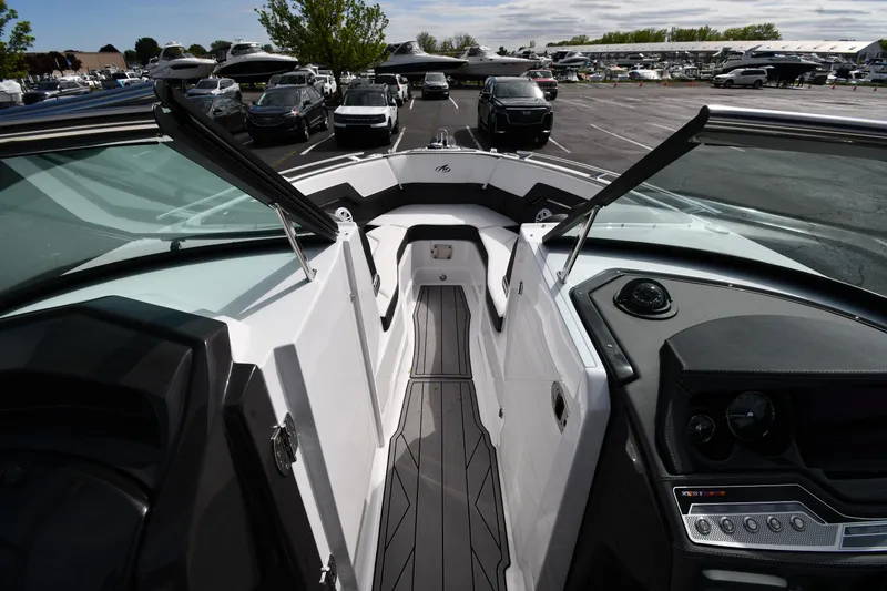 Slide: The Image of 2023 Monterey 278 Super Sport boat interior with sleek design and modern dashboard. - 35