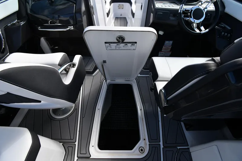Slide: The Image of 2023 Monterey 278 Super Sport interior with sleek seating and modern design. - 43