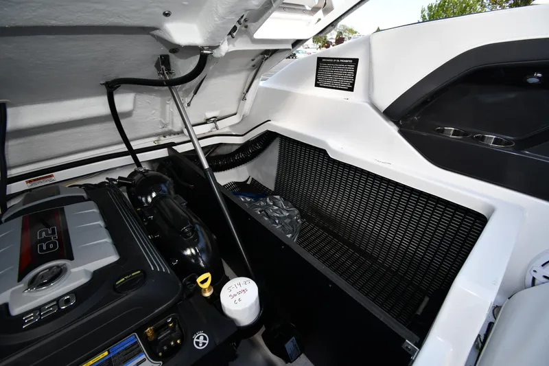 Slide: The Image of 2023 Monterey 278 Super Sport engine compartment with visible components and details. - 46