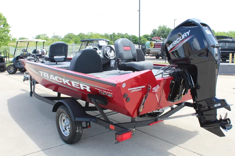 Slide: The Image of 2025 Tracker Pro Team 175 boat with Mercury engine on trailer. - 5